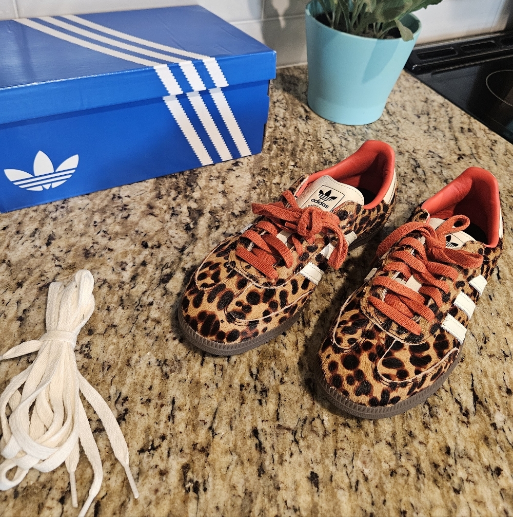 Adidas Originals Samba Leopard Print and Orange Accents, 7 - Picture 7 of 9